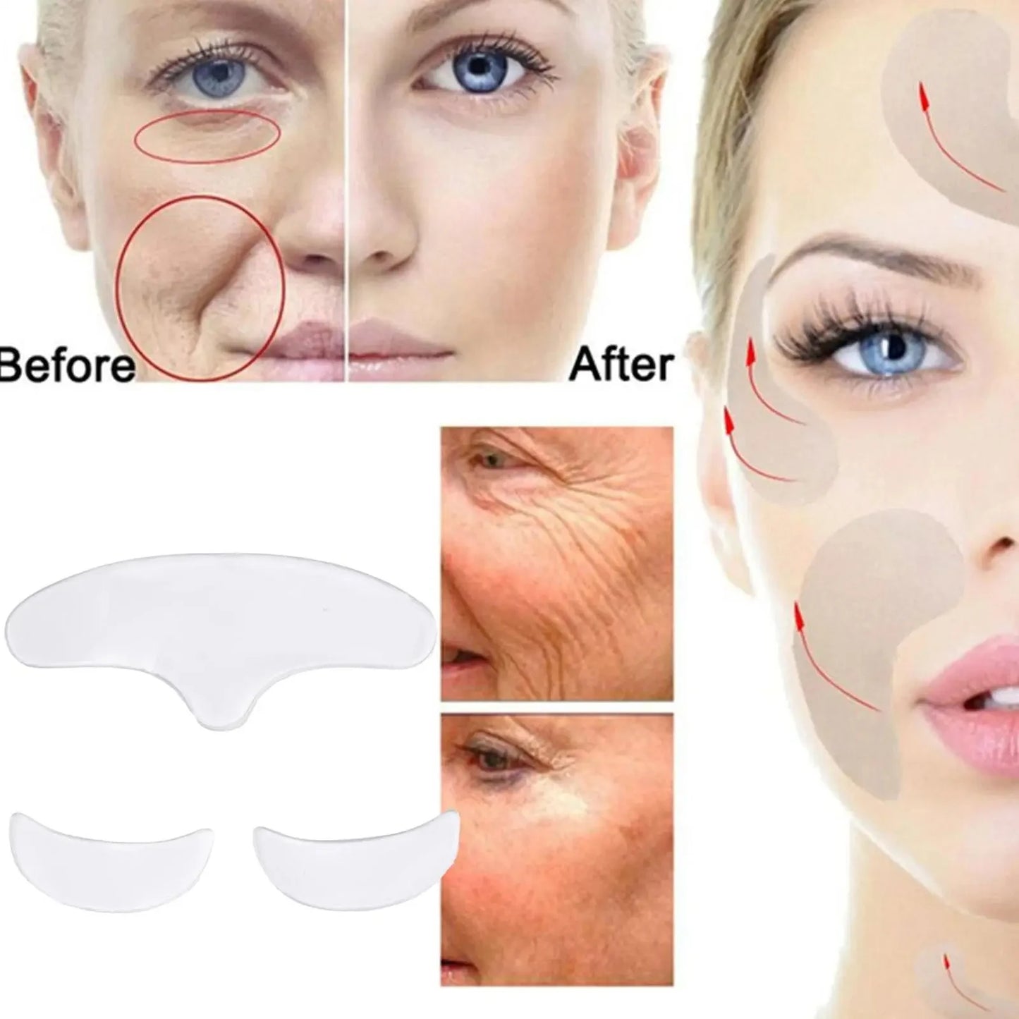 HOMEFISH Wrinkle-Reducing Forehead & Eye Care Kit - Anti-Aging Gel Patches, Firming Lift Masks & Forehead Line Remover Peaceful Pleasures Health and Wellness