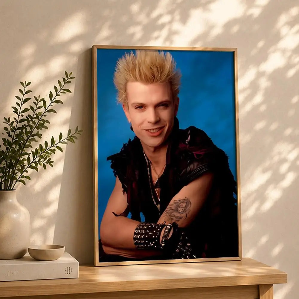 Singer B-Billy IdolS Poster HD Self Adhesive Waterproof Wall Art Ideal for Home Office Dorm Bedroom Great Gift Peaceful Pleasures Health and Wellness White13 15X20cmNoframe