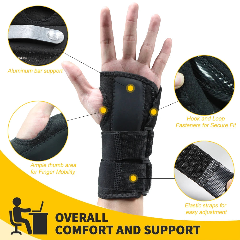 WEFITON Wrist Brace Carpal Tunnel | Metal Splint Left & Right Wrist Brace Splint Peaceful Pleasures Health and Wellness