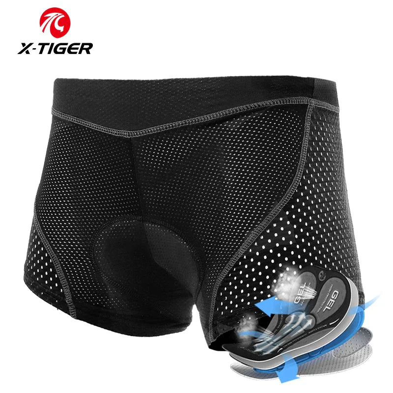 X-TIGER Men's 5D Gel Padded Cycling Boxer Shorts – MTB & Road