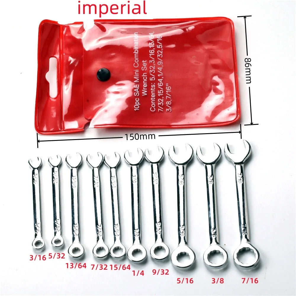 10-Piece Mini Spanner Wrench Set 4–11mm | British & Metric Peaceful Pleasures Health and Wellness