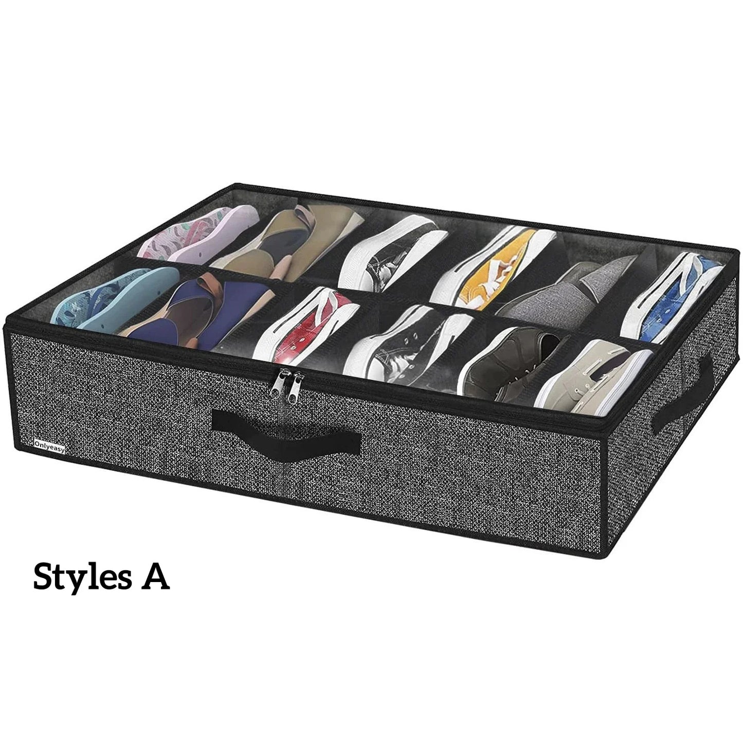 Under Bed Shoe Organizer – Fits 12 Pairs, Foldable Storage