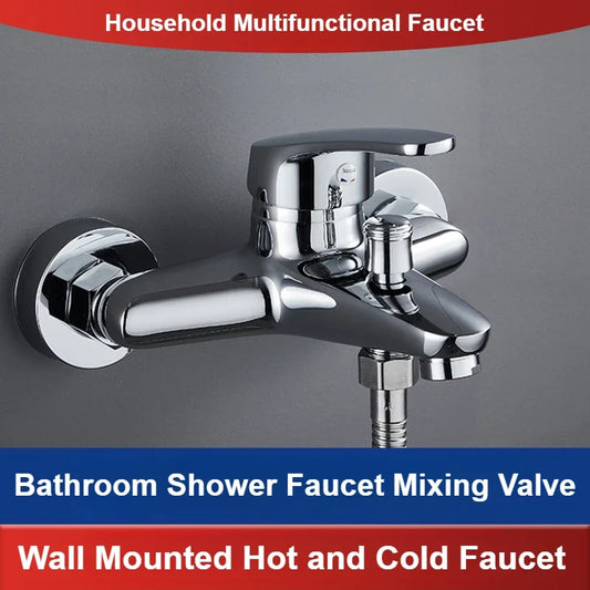 Zinc Alloy Wall-Mounted Triple Mixer Shower Faucet | G1/2 Inch Shower Mixer Faucet Peaceful Pleasures Health and Wellness