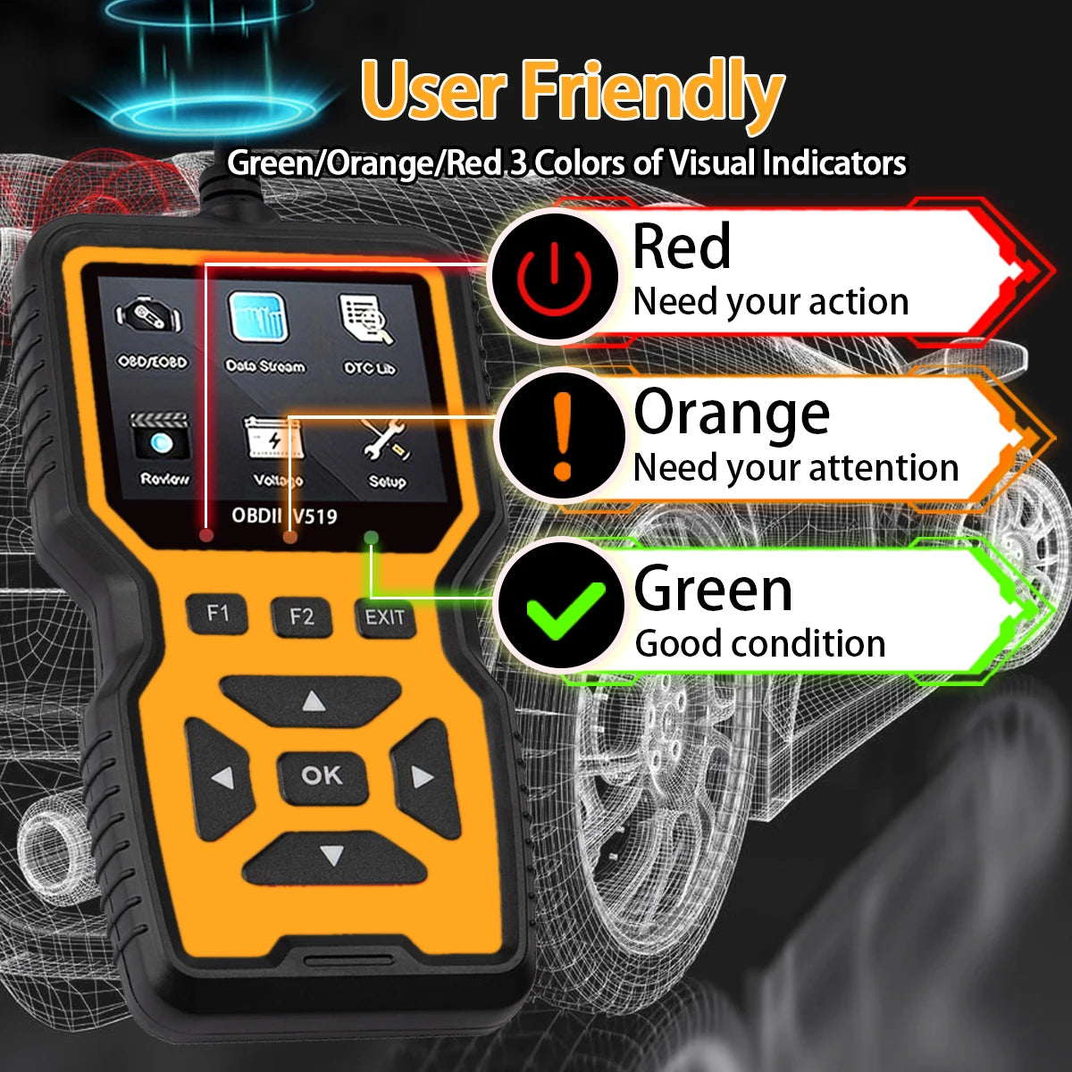 V519 OBD2 Scanner – Engine Code Reader & Battery Monitor Peaceful Pleasures Health and Wellness
