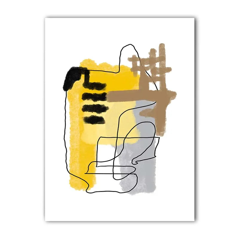 Abstract Yellow Color Block Canvas Wall Art | Modern Décor Print Canvas Wall Art Print Peaceful Pleasures Health and Wellness 02 20x25cm No Frame China Mainland