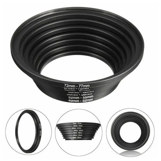 9pcs Filter Ring Adapter Set Step Up Rings 37-82mm Aluminum Alloy Camera Ring Adapter UV ND CPL High Strength Peaceful Pleasures Health and Wellness