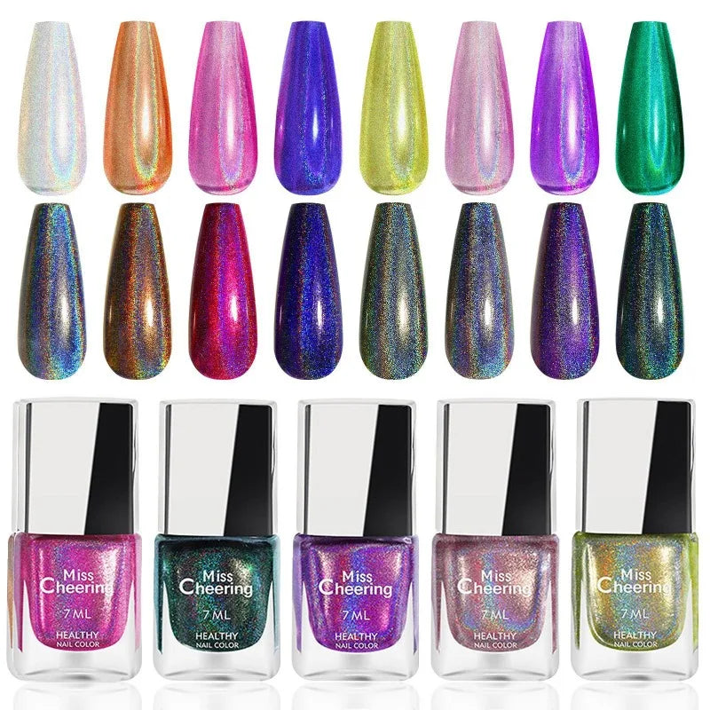 Holographic Nail Polish 7ml – Multichrome Rainbow Glitter Lacquer