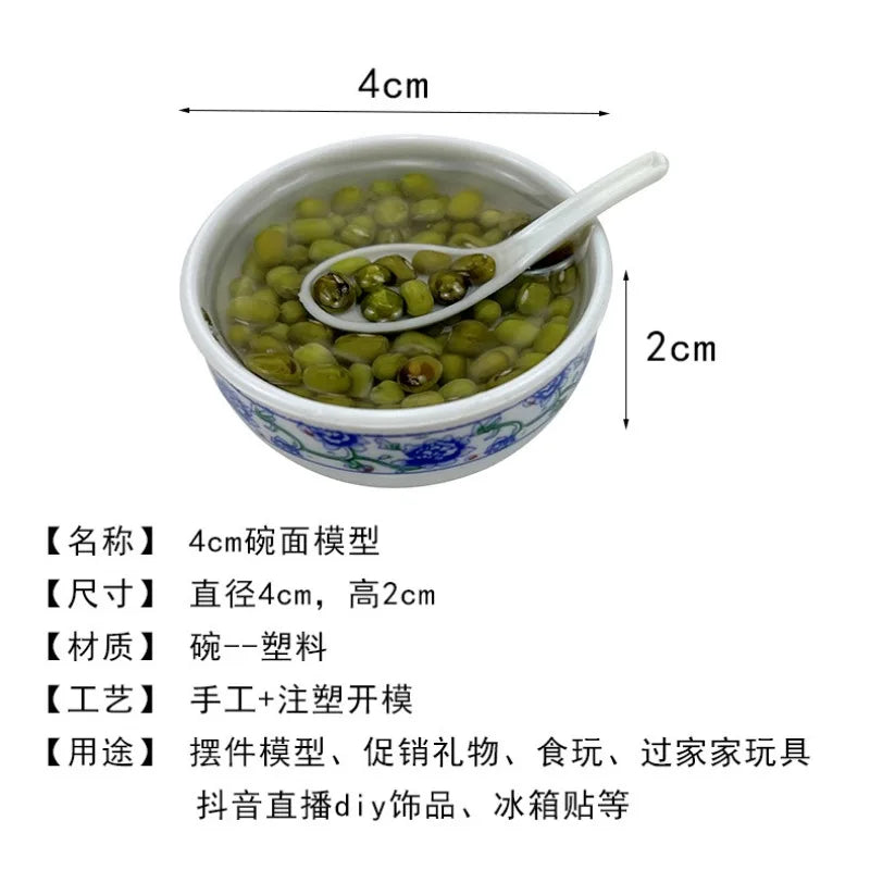 1PCS 4cm Miniature Chinese Desserts Dollhouse Bowl Desserts Food Mini Pretend Food Doll Kitchen Decor Accessories Home Kawaii Peaceful Pleasures Health and Wellness