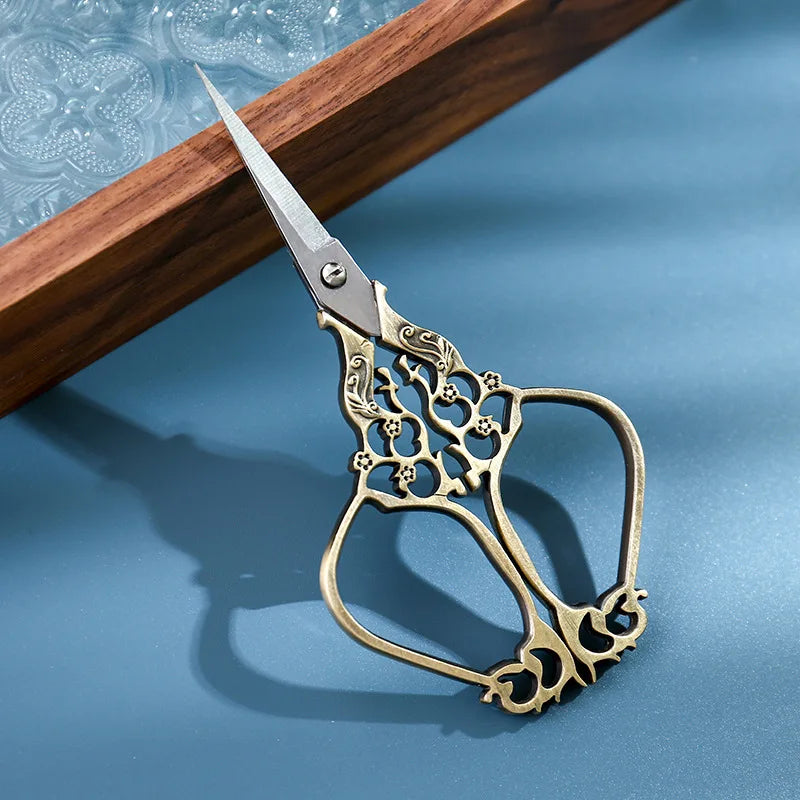 Vintage Retro Scissors Embroidery Stainless Steel Tip Sewing Shears Handicraft DIY Tools For Antique Handicraft Sewing Tools Peaceful Pleasures Health and Wellness