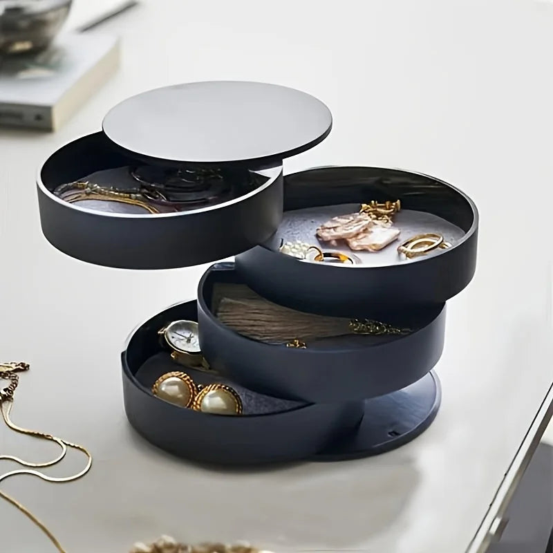 Multi-Layer Desktop Organizer with Lid | Jewelry & Makeup Storage