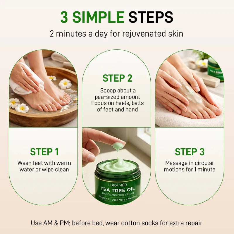 Tea Tree Oil Foot Cream – Heels, Calluses & Dry Skin | LGRAMER