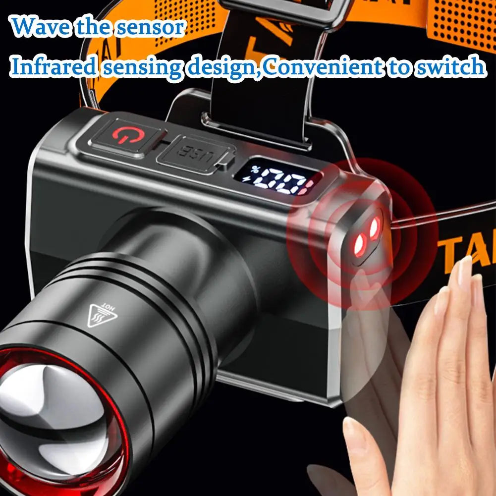 Rechargeable LED Headlamp | Motion Sensor, Waterproof