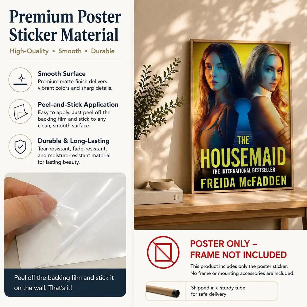 Movie T-The HousemaidS Poster HD Self Adhesive Waterproof Wall Art Ideal for Home Office Dorm Bedroom Great Gift Peaceful Pleasures Health and Wellness