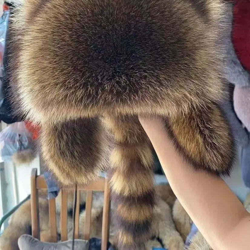 Kids Winter Raccoon Ear Flap Hat | Warm Lei Feng Family Hat