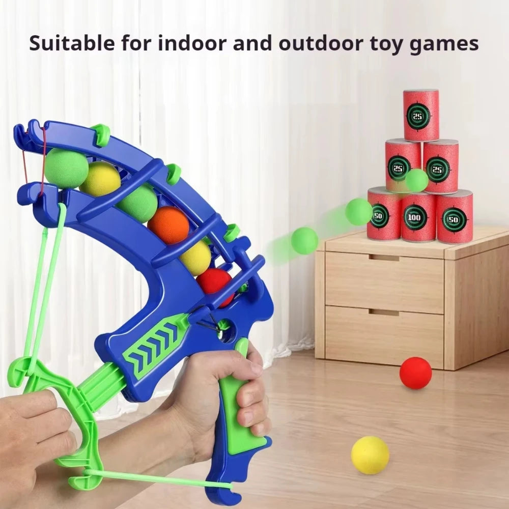 Slingshot Target Sticky Ball Bow Target Montessori Educational Toy Arrow Set Throw Sport Outdoor Fidget Game Peaceful Pleasures Health and Wellness
