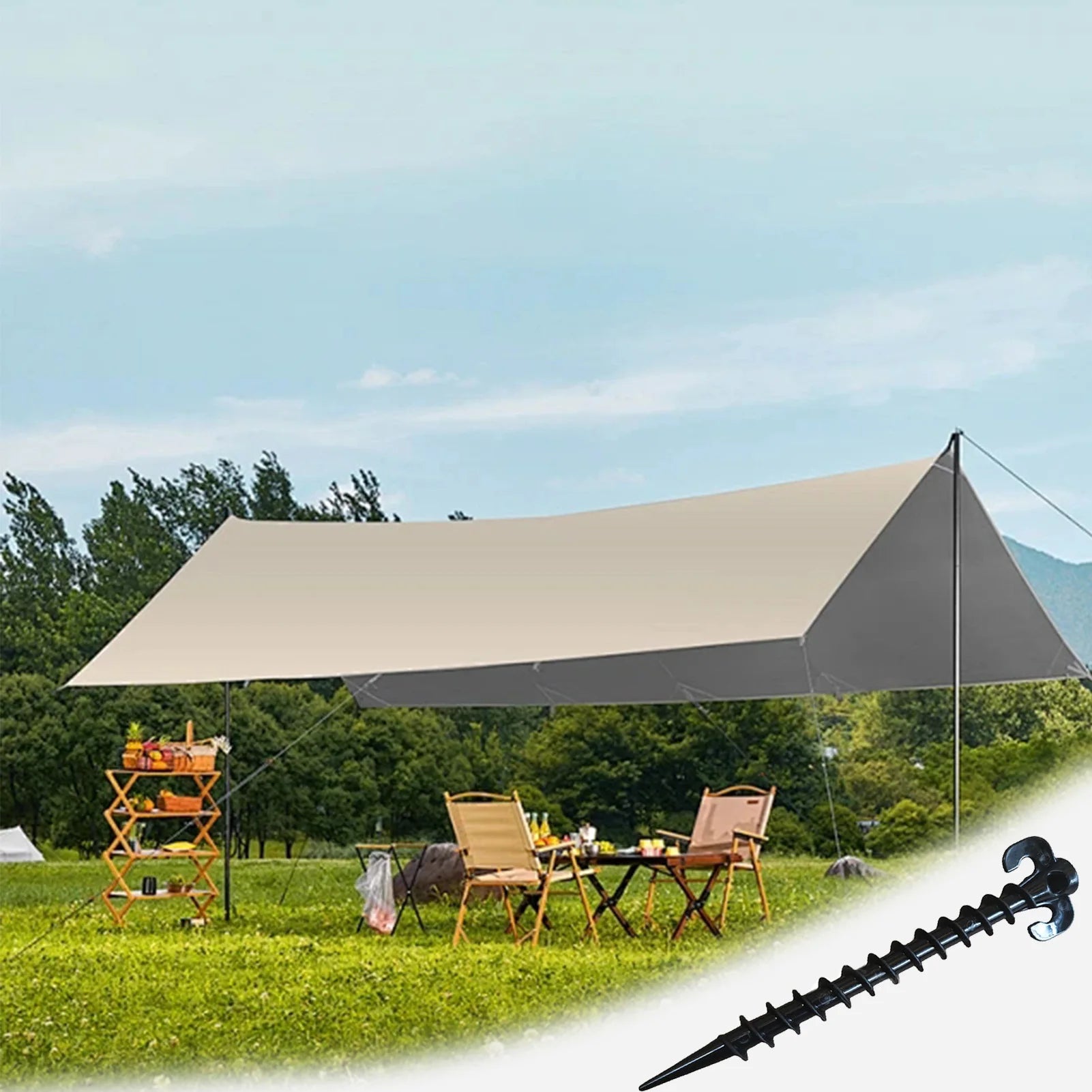 10pcs Tent Pegs Canopy Stakes Durable Ground Anchor Nail with Great Holding Power Suitable for Rain Tarps Hiking Gardening Peaceful Pleasures Health and Wellness