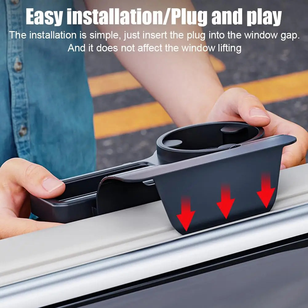 Car window rack Organizer Box with Cup Holder Drink Holder Window Phone Slot Hanging Storage Rack for Vehicle Peaceful Pleasures Health and Wellness