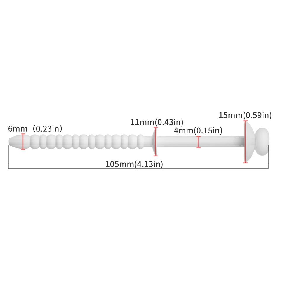 Silicone Beads With Hollow Plugs, Eyelets, Men's Wearing, Catheterization, Dilation, Urethral Obstruction, Adult Sexual Products Peaceful Pleasures Health and Wellness White S