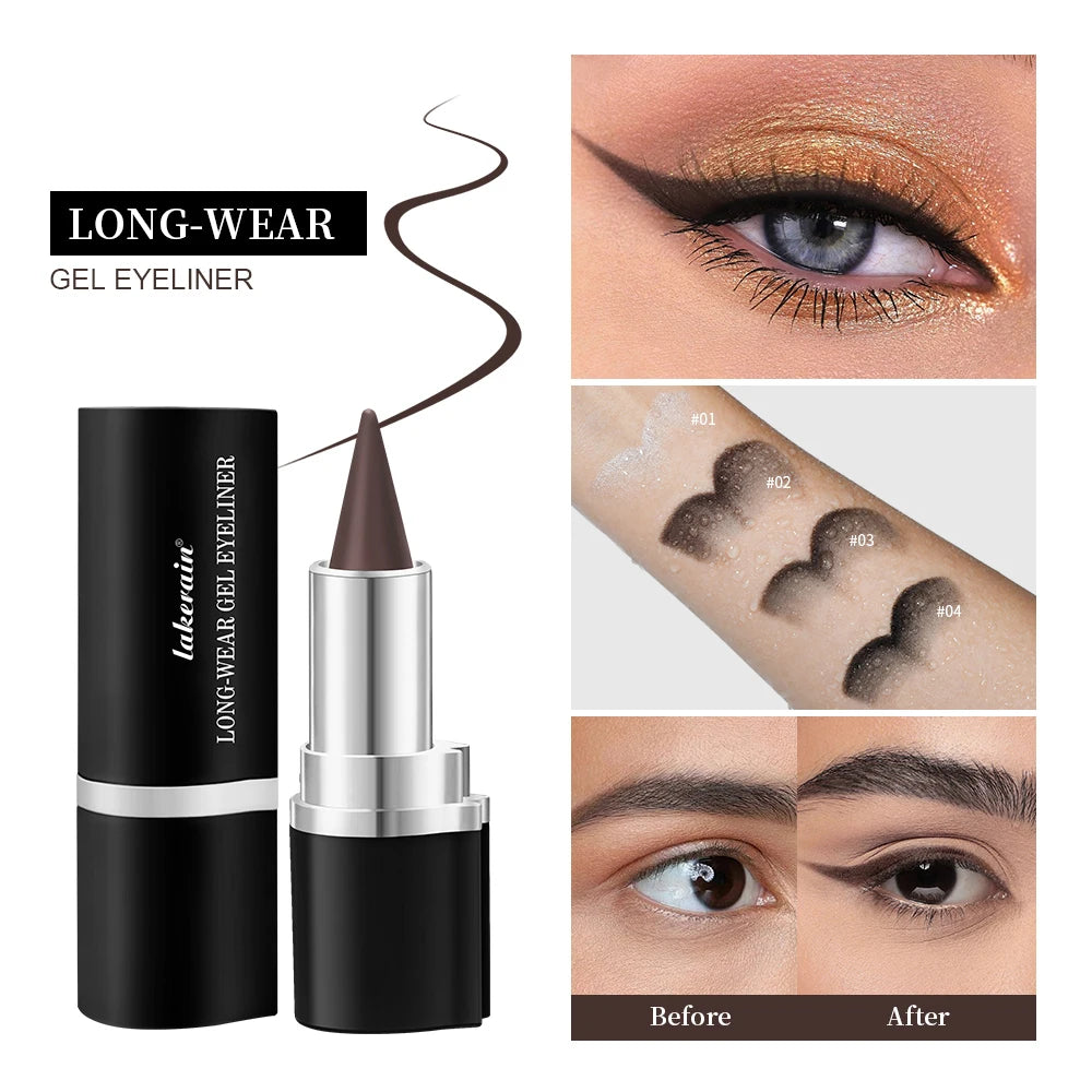 Eyeliner Creamy textureLong Lasting Waterproof Matte Black Silver Brown Eye Liner Pen Make Up For Women Cosmetic Peaceful Pleasures Health and Wellness