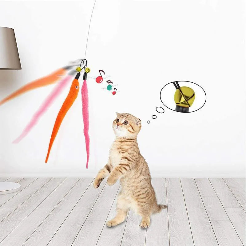 Worm Cat Teaser Toy Replacement Heads – Plush Wand Refills Cat Wand Toy Refill Peaceful Pleasures Health and Wellness