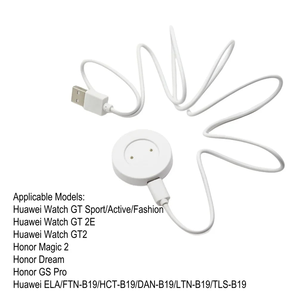 Charger Base For Huawei Watch GT5 GT4 GT3, GT2 Pro, GT 2E Cyber Runner 2022, 4 3 Pro D Ultimate Buds Honor Magic 2 Dream GS Pro Peaceful Pleasures Health and Wellness White With Cable-B