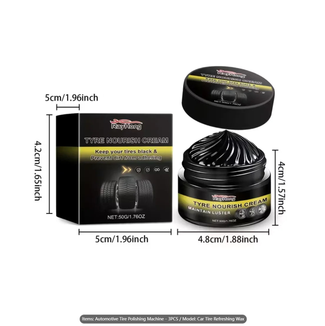 Car Tire Shine Wax – Brightener, Waterproofer & Trim Care