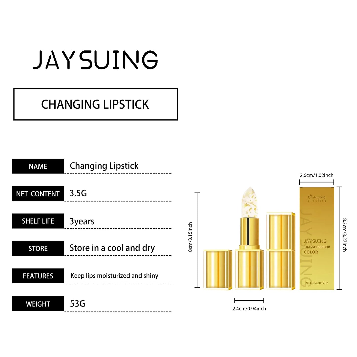 pH Color Changing Lip Balm – Shimmer & Gold Foil Tinted Gloss Peaceful Pleasures Health and Wellness Gold Foil