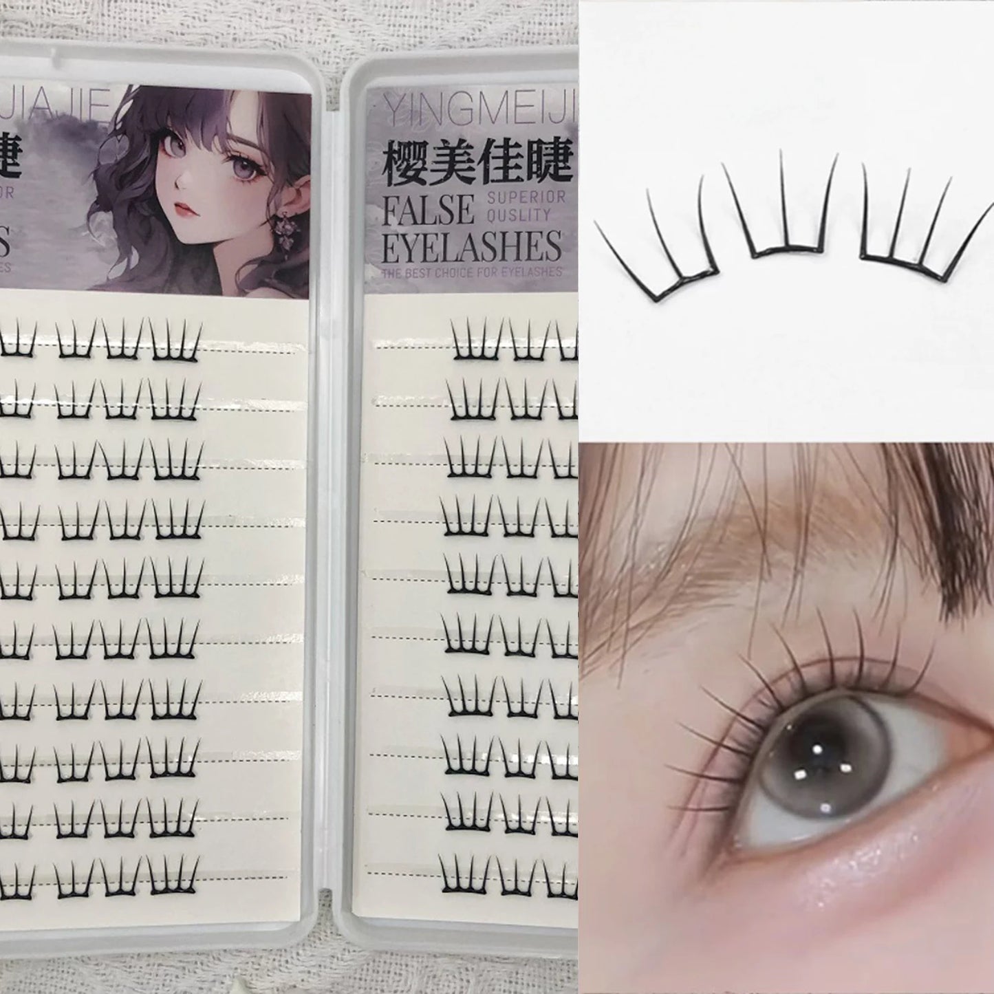 10 Rows Korean Girl Group Style False Eyelashes U Shape Wispy Idol Lashes Enlarge Eyes Natural Self Adhesive Eyelash Extension Peaceful Pleasures Health and Wellness 20 rows 1