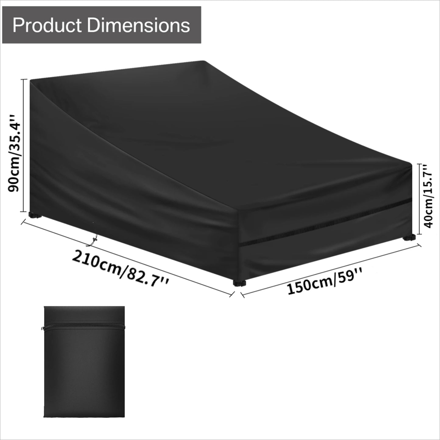 Waterproof Chaise Lounge Cover | Outdoor Patio Furniture Protector