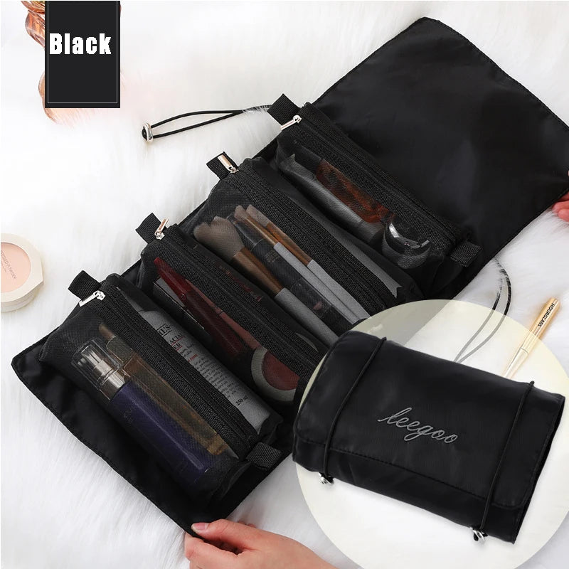 4-in-1 Foldable Hanging Cosmetic Bag | Travel Toiletry Organizer