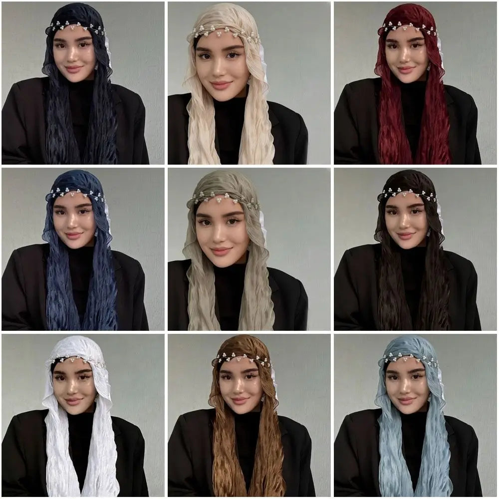 Solid Chiffon Scarf – Ruffled Shawl, Hijab & Wrap for Women