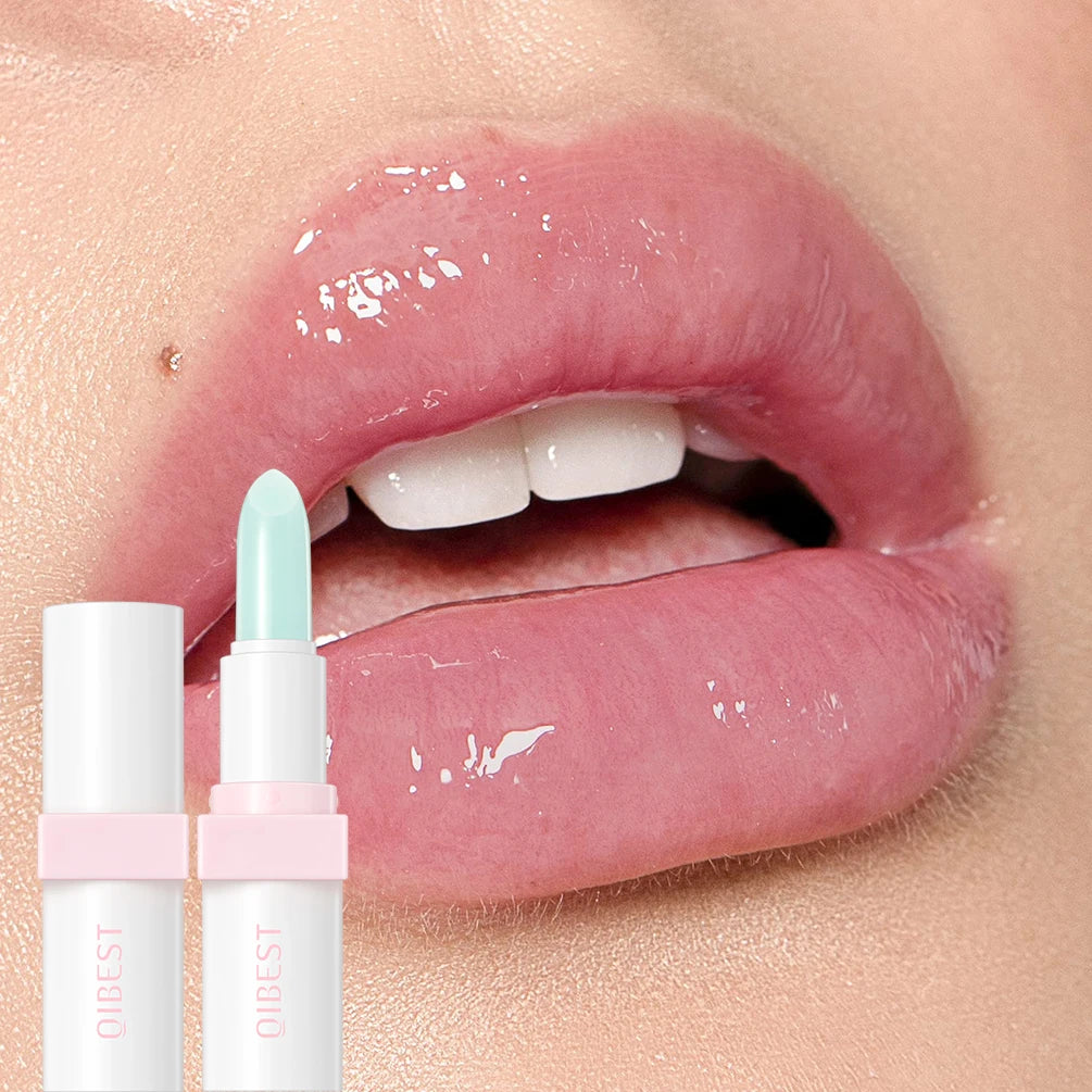 QIBEST Color Changing Lip Balm Tinted Lipstick Moisturizing Lasting Lip Stain Nourishing Anti-Cracking Repair Lip Care Cosmetics Peaceful Pleasures Health and Wellness