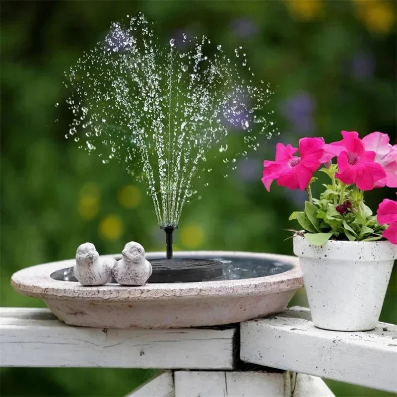 Solar Fountain Pump with LED & 6 Nozzles – Bird Bath & Garden