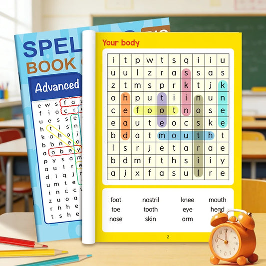 English Word Spelling Word-finding Exercise Book Young Children Peaceful Pleasures Health and Wellness Junior and Advanced