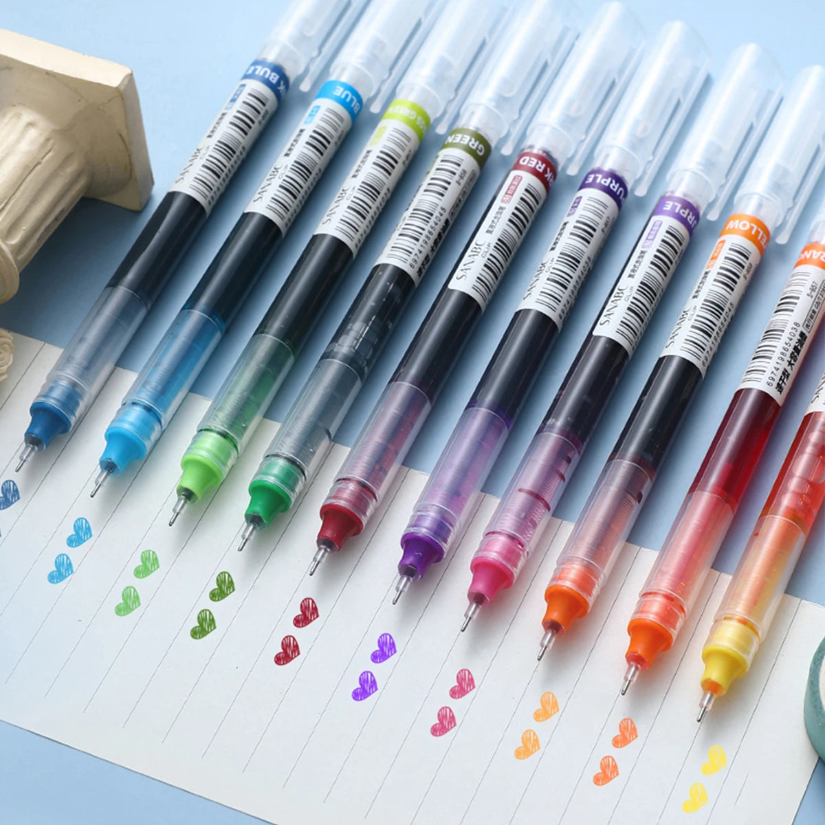 10-Pack Color Gel Pens 0.5mm – Quick Dry, Large Capacity