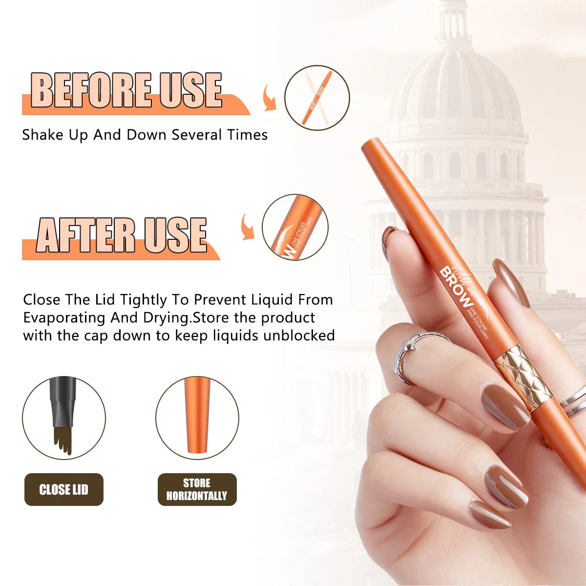 Hello Kiss 4-Fork Tip Microblading Eyebrow Pen – Waterproof