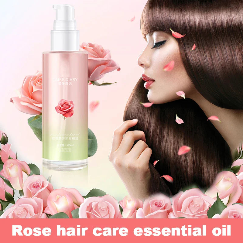 Rose Brightening Hair Essential Oil – Smooth Frizzy & Curly Hair