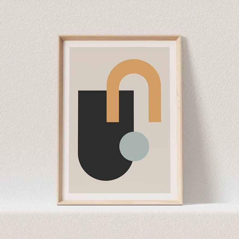 Boho Abstract Geometry Canvas Wall Art | Minimalist Print
