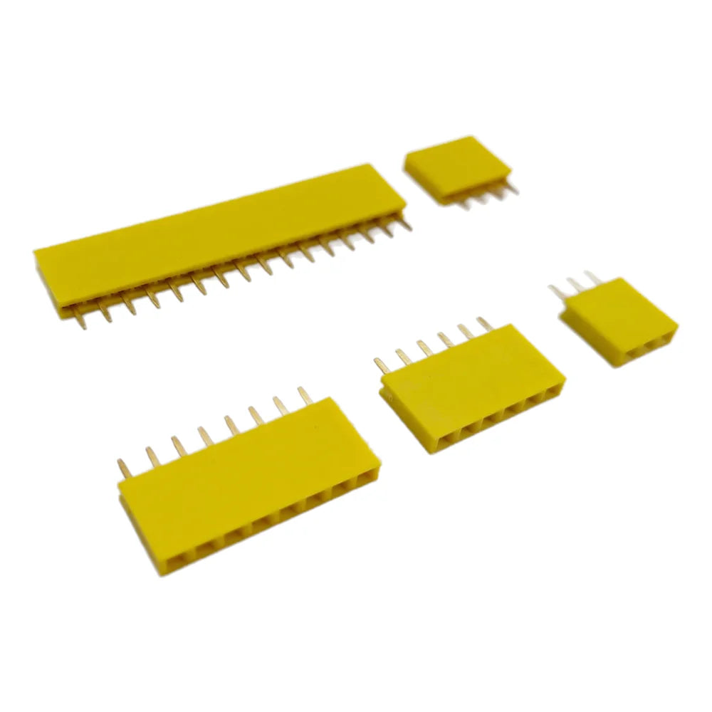 10PCS 2.54mm Single Row Female Pin Header Connector 2/3/4/6/8/10/16/40p Strip Pinheader PCB Board Colourful Socket For Arduino Peaceful Pleasures Health and Wellness Yellow 2P