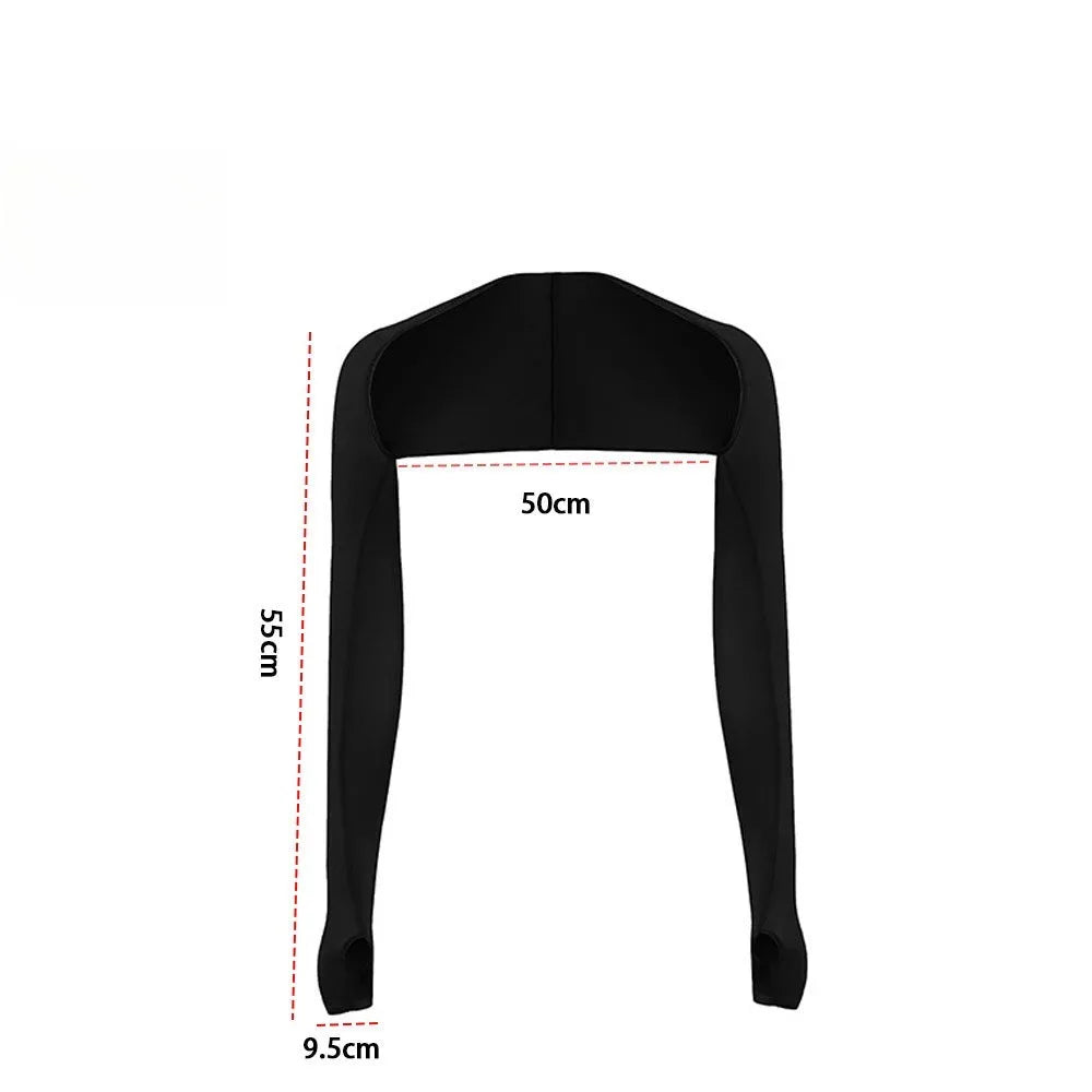 Women's Sports Sun Protection Shawl Thin Style Shoulder Length Women's Sports Sleeve Perfect For Outdoor Golf Running Cycling Peaceful Pleasures Health and Wellness