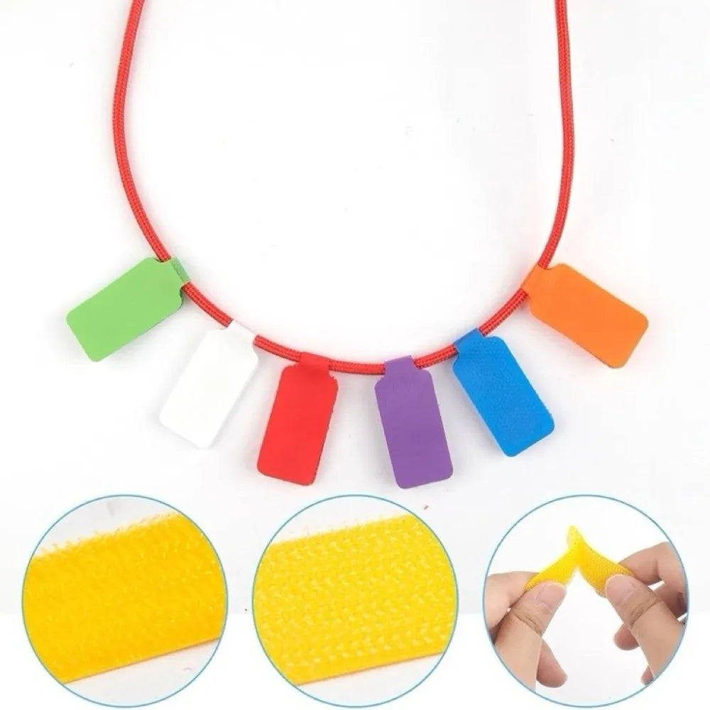 24pcs Waterproof Self Adhesive Cable Labels Reusable Rainbow Color Desktop Cable Organizer Durable Nylon Wire Cord Tags Peaceful Pleasures Health and Wellness