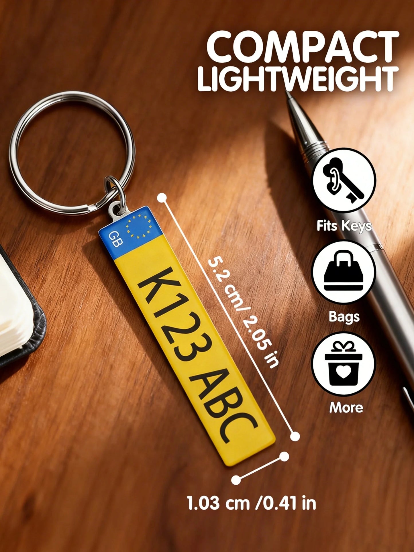 Custom Car License Plate Keychain Personalized Name Number Plate Acrylic Metal Keyring Gift for Dad Boyfriend Peaceful Pleasures Health and Wellness