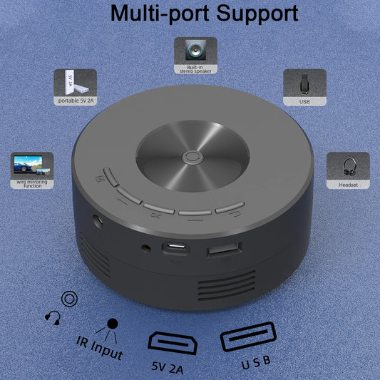 Mini circular projector YT200. High definition projector. Pocket projectors are convenient to carry. Peaceful Pleasures Health and Wellness