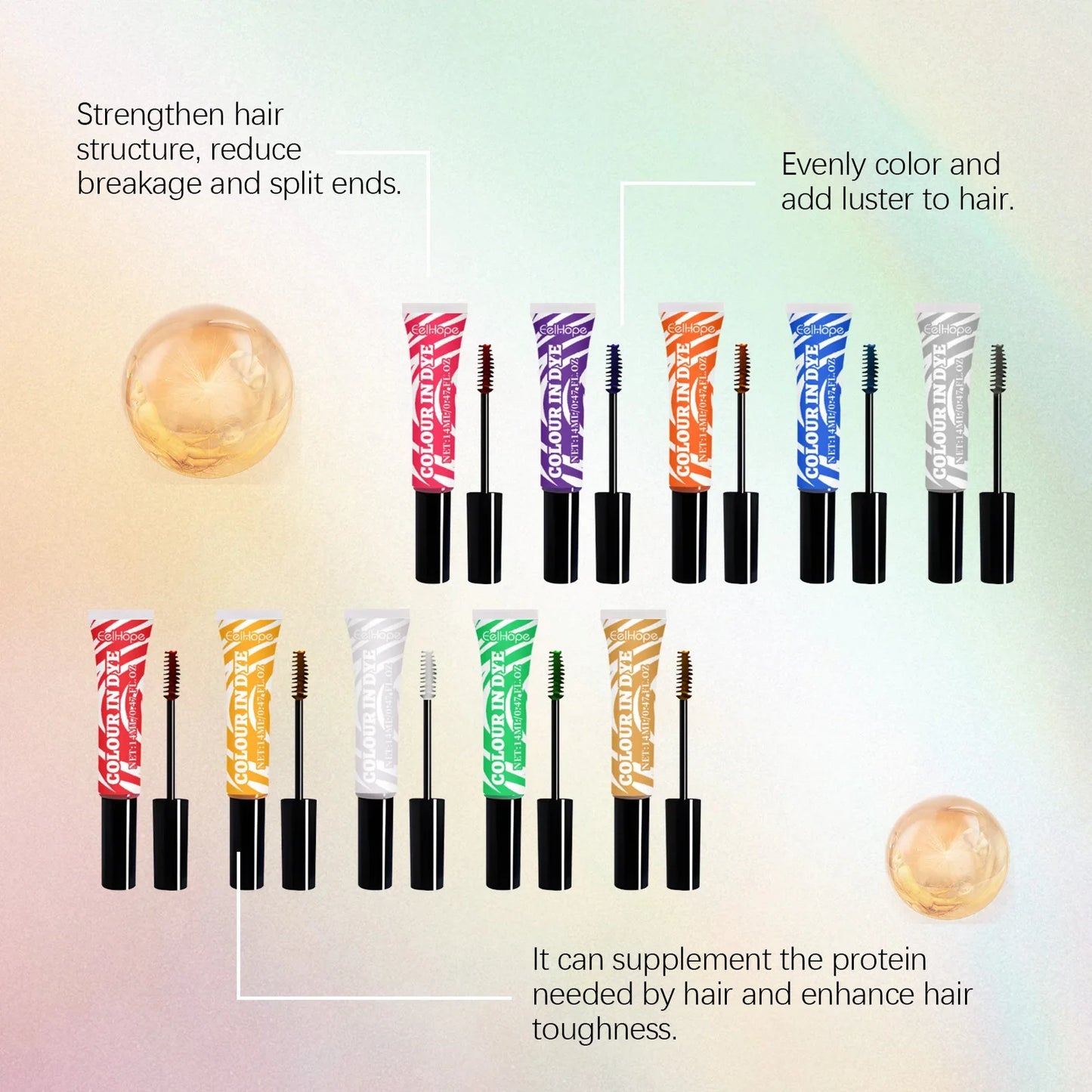 HOEGOA Temporary Hair Dye Set – 5 Vibrant Colors, Plant-Based