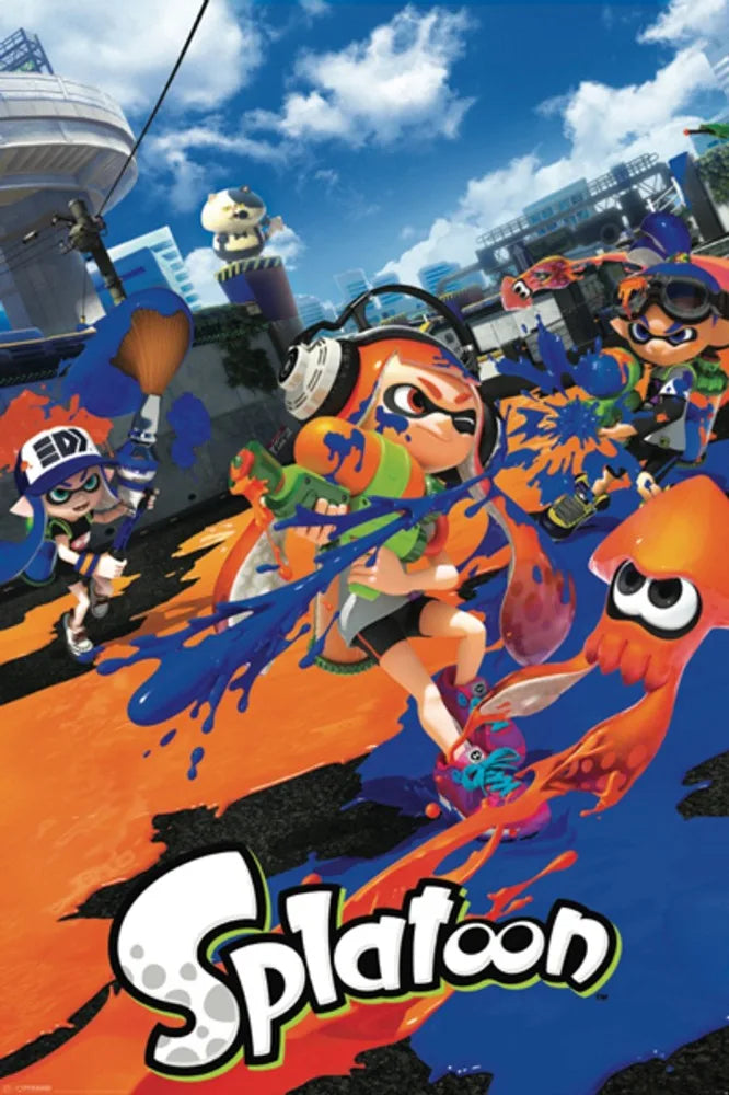 Classic game Splatoon 3 poster anime painting art Canvas printing Wall Home Living Room Internet bar decoration hanging painting Peaceful Pleasures Health and Wellness