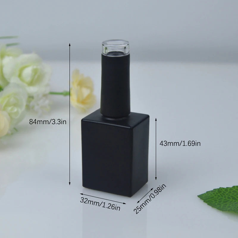 Glass Nail Polish Bottles with Brush – 10ml & 15ml Refillable