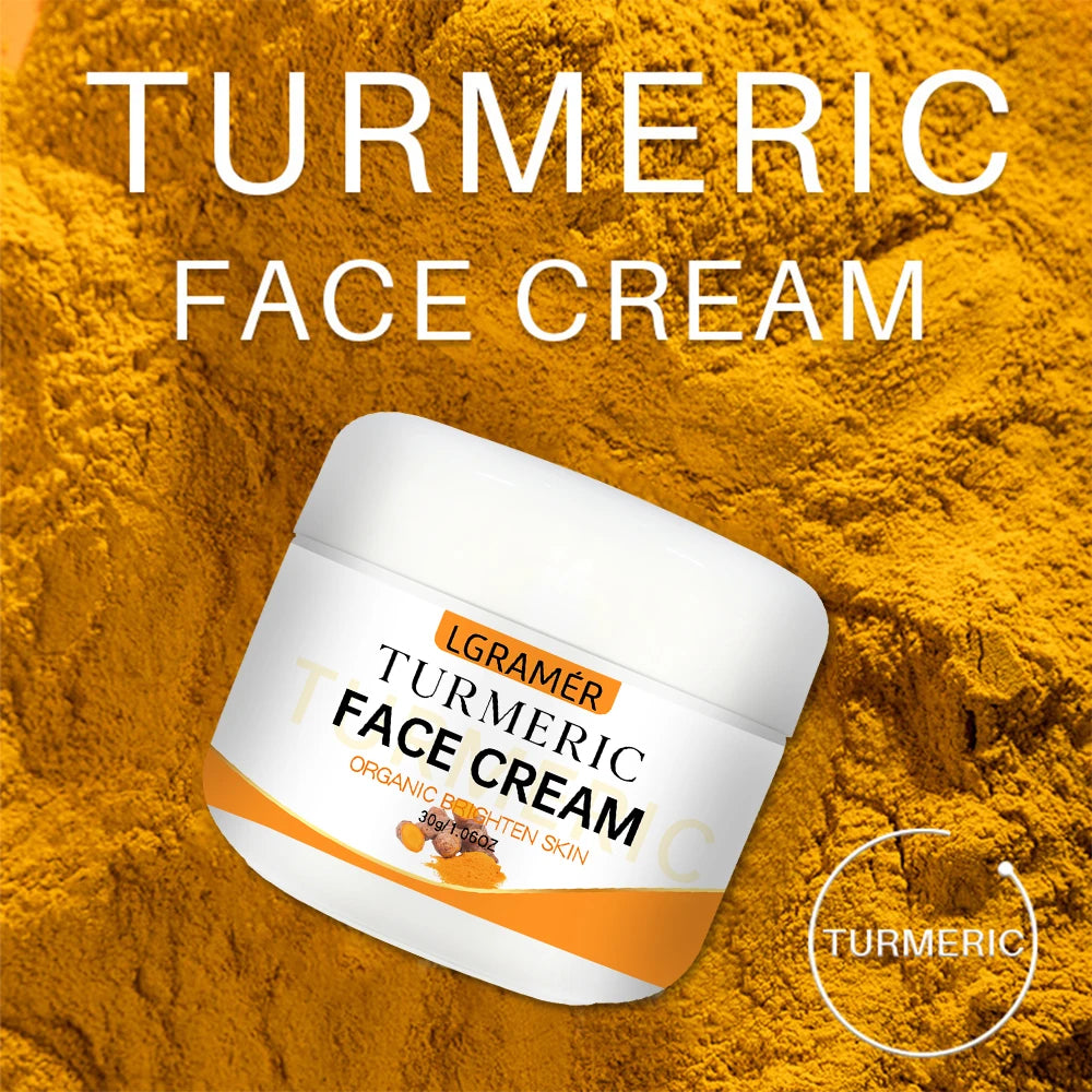Turmeric Whitening Face Cream Wrinkle Removal Lighten Fine Lines Makes Skin Look More Youthful Birghten Moisturize Facial Care Peaceful Pleasures Health and Wellness
