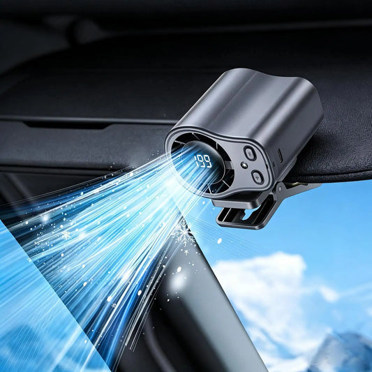 Clip On Car Fan Low Noise Cooling Fan With LED Display Portable Mini Clip Fan for Camping Fishing Travel Outdoor Use Peaceful Pleasures Health and Wellness