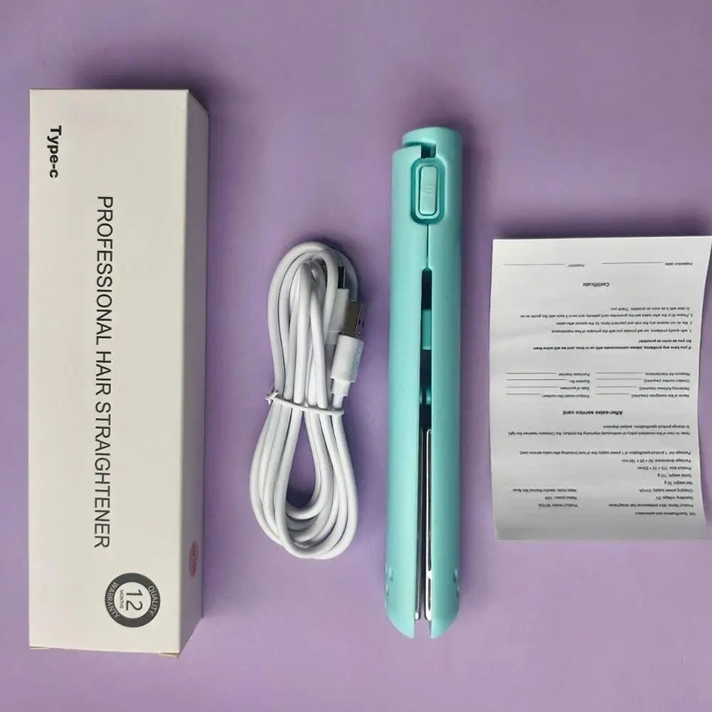 Mini 2-in-1 USB Ceramic Hair Straightener & Curler – Cordless