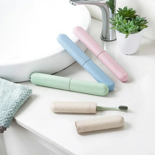 Portable Toothbrush Holder & Protective Cover Case | Wheat Straw Toothbrush Cover Case Peaceful Pleasures Health and Wellness